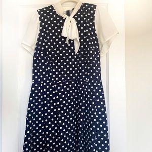 Retro polka dot dress w/ bow